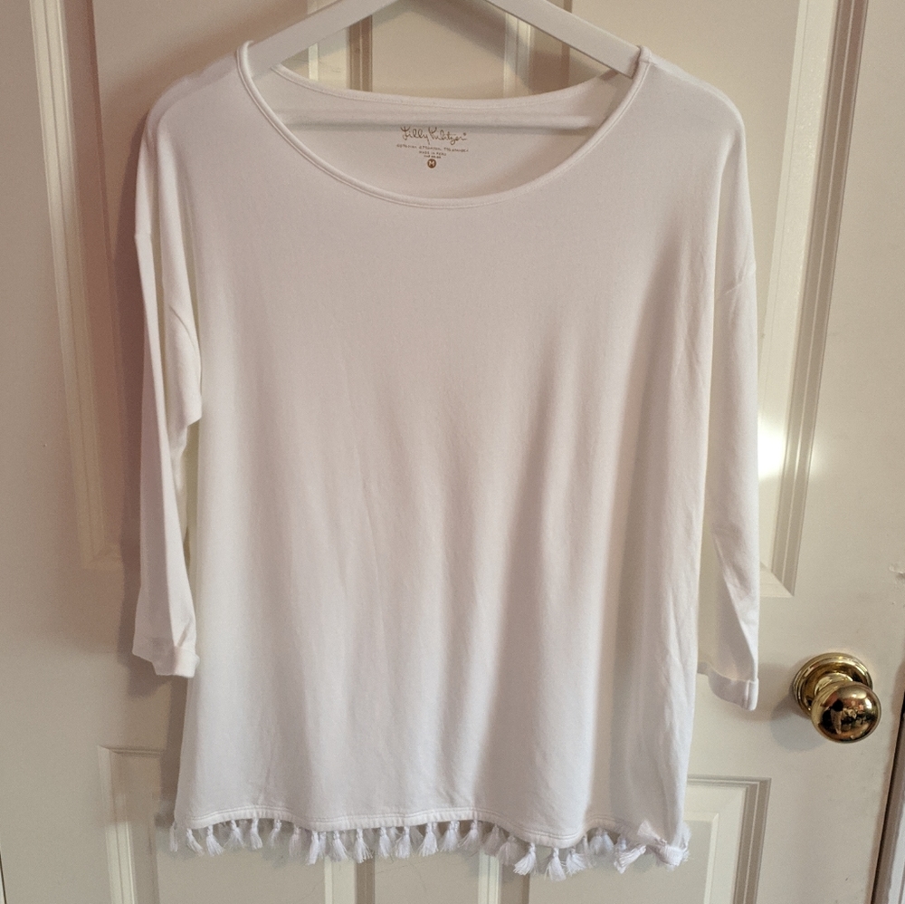 Lilly Pulitzer White with Tassles Top